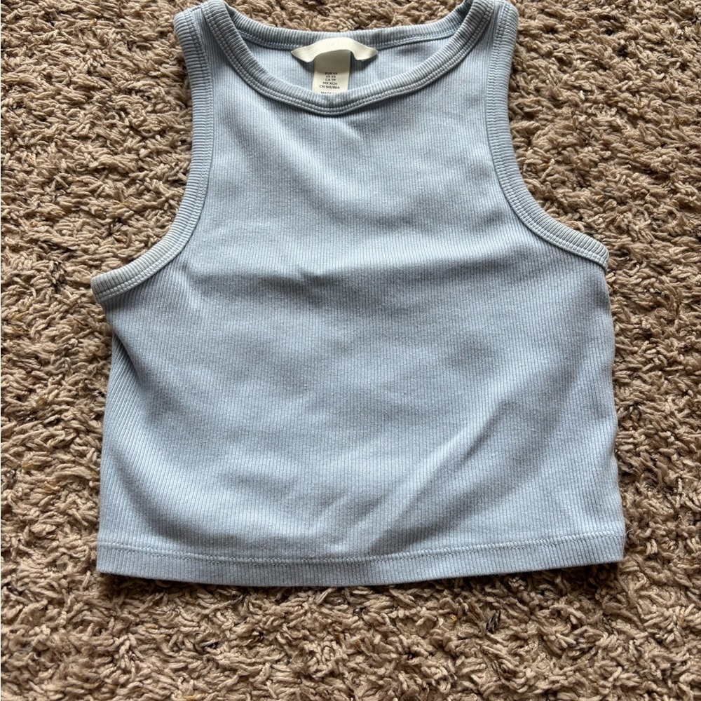 H&M Sky Blue Ribbed Top
